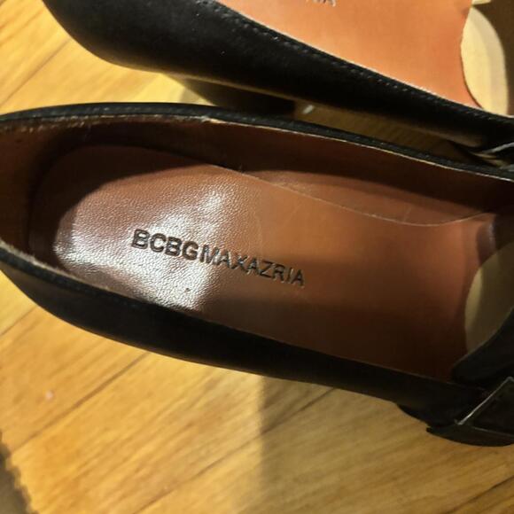 Black Leather Bcbgmaxazria Heel Dm E 25 A - Picture 5 of 6
